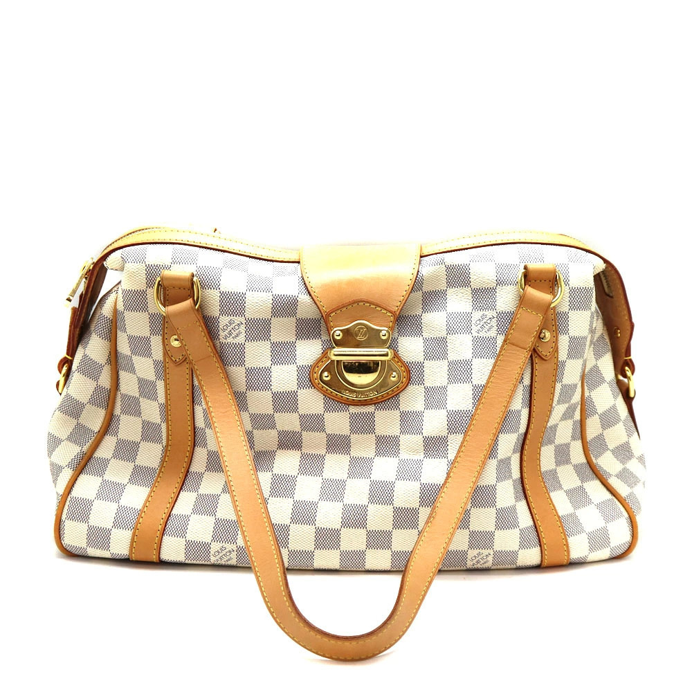 LOUIS VUITTON Stresa Damier Canvas Azur White Handbag White LV